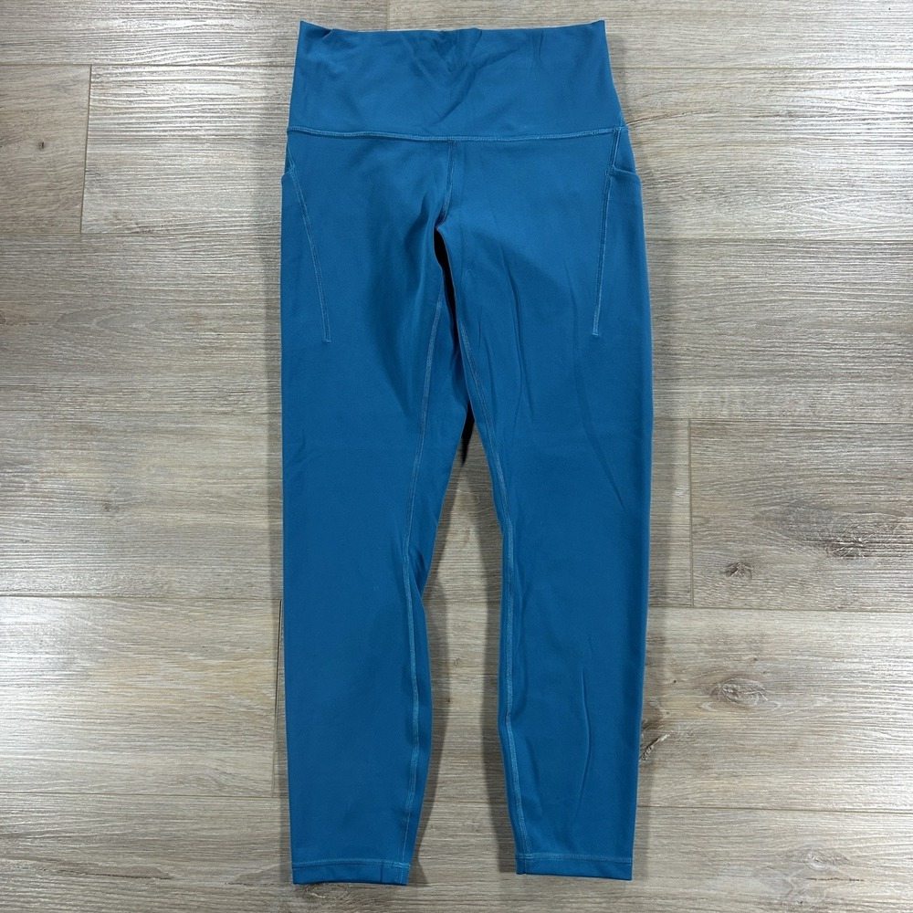 Lululemon Size 8 Wunder Train High Rise Tight With Pockets 25" Hawaiian Blue